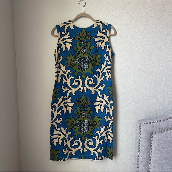 Dresses & Skirts - Vintage 60s Stacy Ames dress in paisley batik motif print of green blue & cream